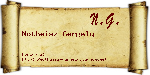 Notheisz Gergely névjegykártya